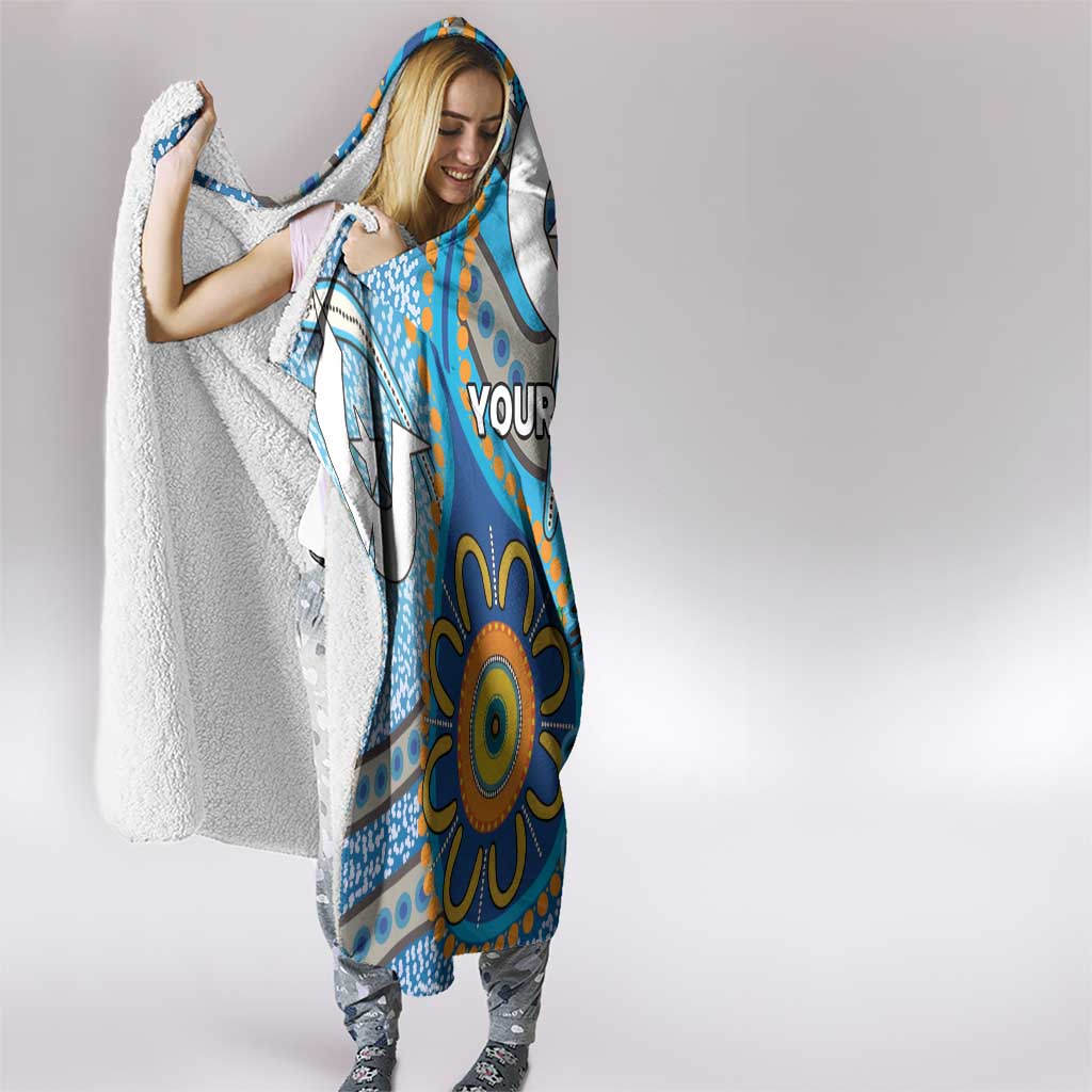 Personalised Aboriginal Platypus Hooded Blanket Torres Strait Islander Dhari Indigenous Dot Art