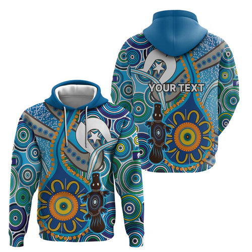 Personalised Aboriginal Platypus Hoodie Torres Strait Islander Dhari Indigenous Dot Art