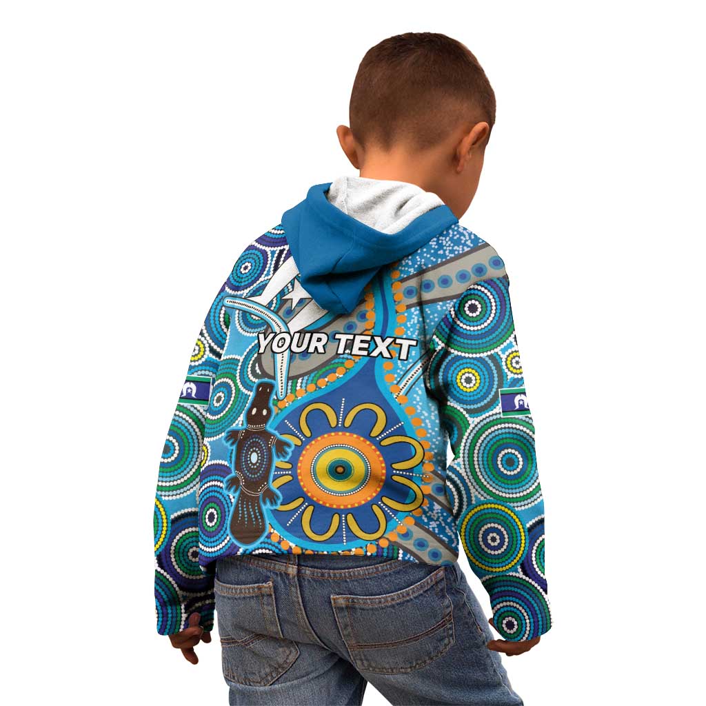 Personalised Aboriginal Platypus Kid Hoodie Torres Strait Islander Dhari Indigenous Dot Art