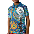 Personalised Aboriginal Platypus Kid Polo Shirt Torres Strait Islander Dhari Indigenous Dot Art