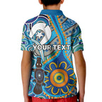 Personalised Aboriginal Platypus Kid Polo Shirt Torres Strait Islander Dhari Indigenous Dot Art