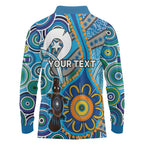 Personalised Aboriginal Platypus Long Sleeve Polo Shirt Torres Strait Islander Dhari Indigenous Dot Art