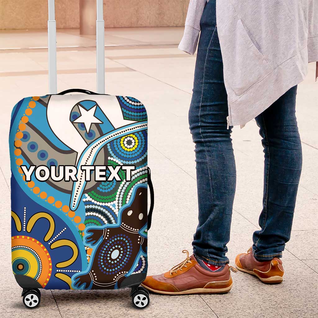 Personalised Aboriginal Platypus Luggage Cover Torres Strait Islander Dhari Indigenous Dot Art