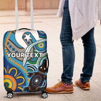 Personalised Aboriginal Platypus Luggage Cover Torres Strait Islander Dhari Indigenous Dot Art