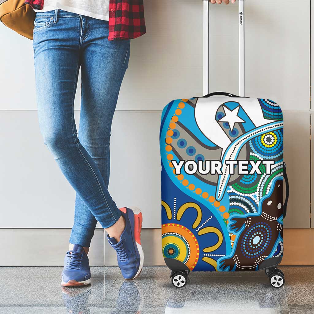 Personalised Aboriginal Platypus Luggage Cover Torres Strait Islander Dhari Indigenous Dot Art