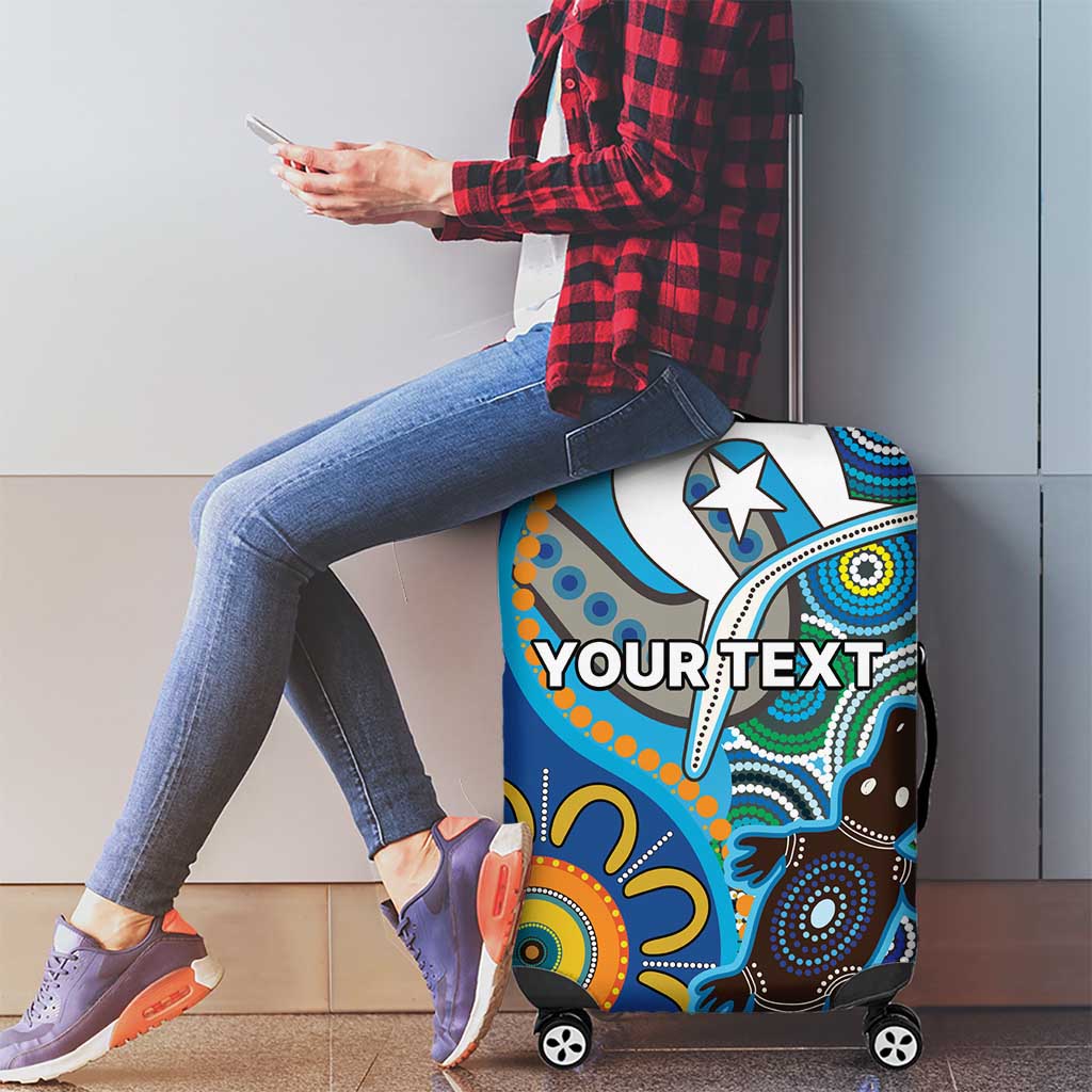 Personalised Aboriginal Platypus Luggage Cover Torres Strait Islander Dhari Indigenous Dot Art
