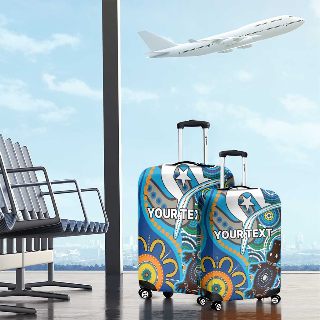 Personalised Aboriginal Platypus Luggage Cover Torres Strait Islander Dhari Indigenous Dot Art