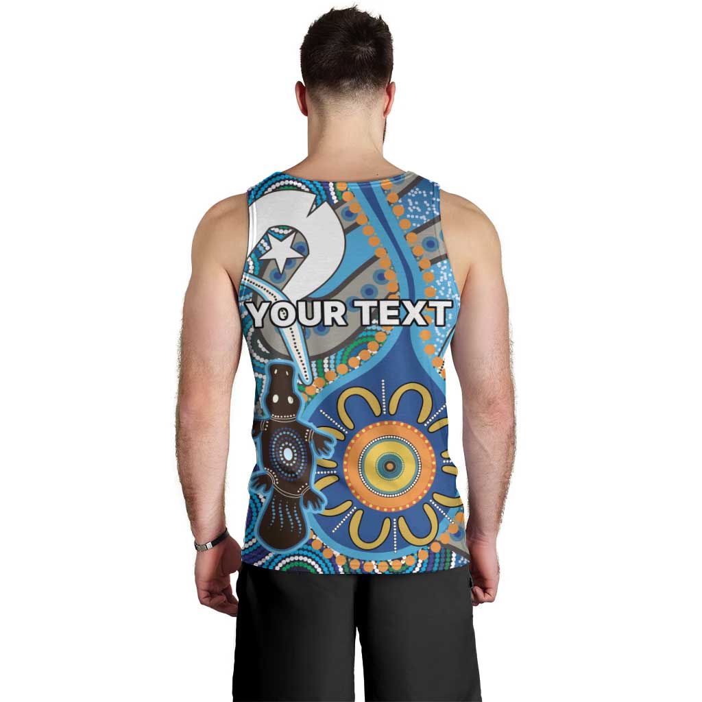 Personalised Aboriginal Platypus Men Tank Top Torres Strait Islander Dhari Indigenous Dot Art