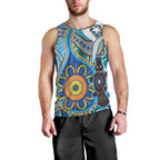 Personalised Aboriginal Platypus Men Tank Top Torres Strait Islander Dhari Indigenous Dot Art