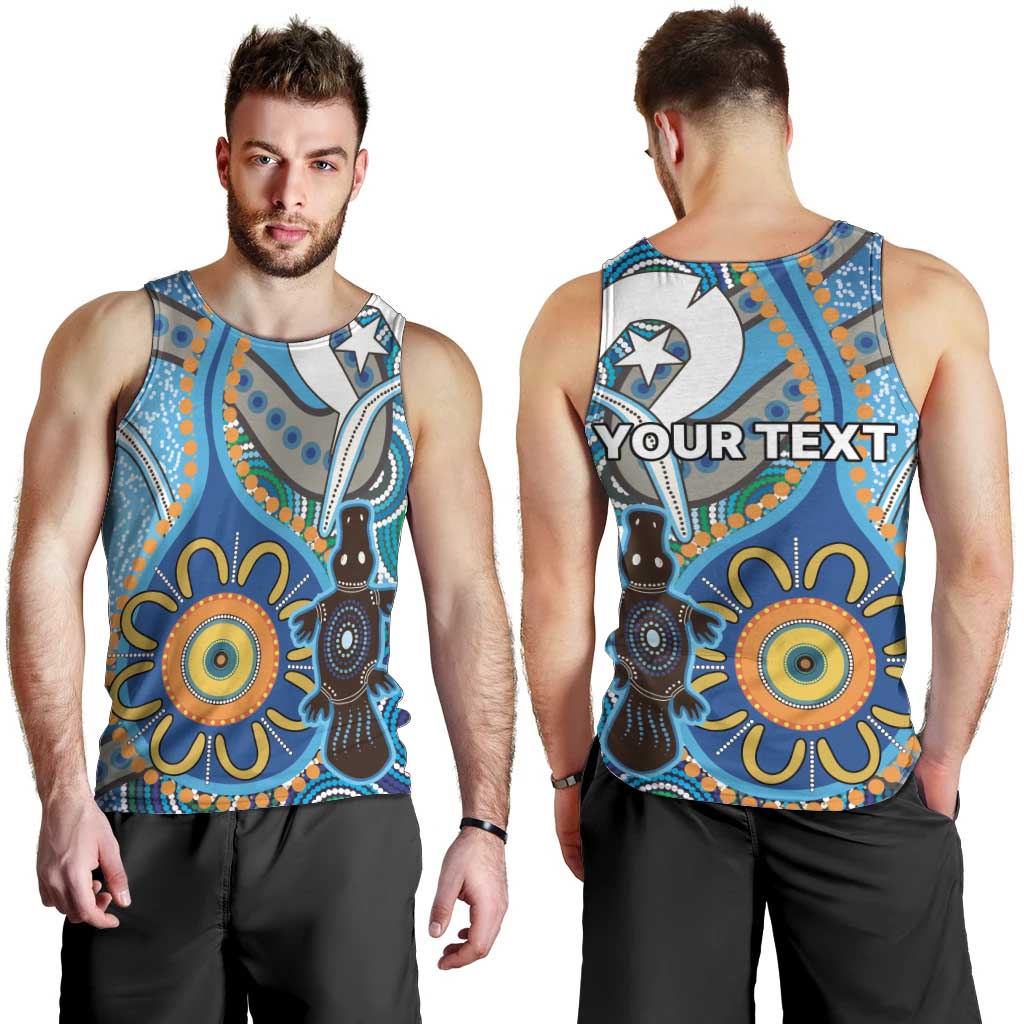 Personalised Aboriginal Platypus Men Tank Top Torres Strait Islander Dhari Indigenous Dot Art