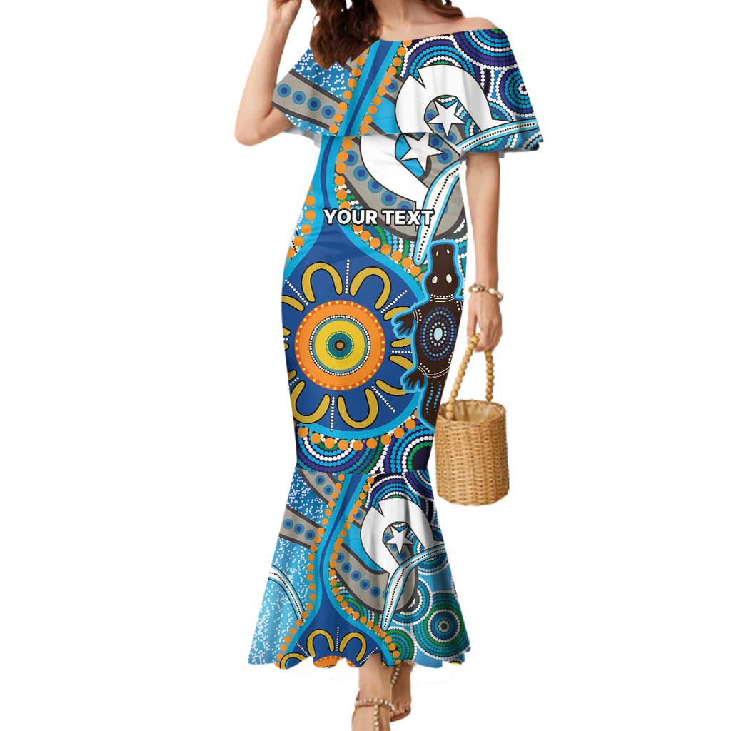 Personalised Aboriginal Platypus Mermaid Dress Torres Strait Islander Dhari Indigenous Dot Art
