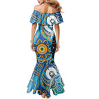 Personalised Aboriginal Platypus Mermaid Dress Torres Strait Islander Dhari Indigenous Dot Art