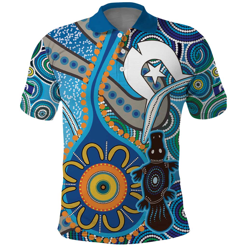 Personalised Aboriginal Platypus Polo Shirt Torres Strait Islander Dhari Indigenous Dot Art