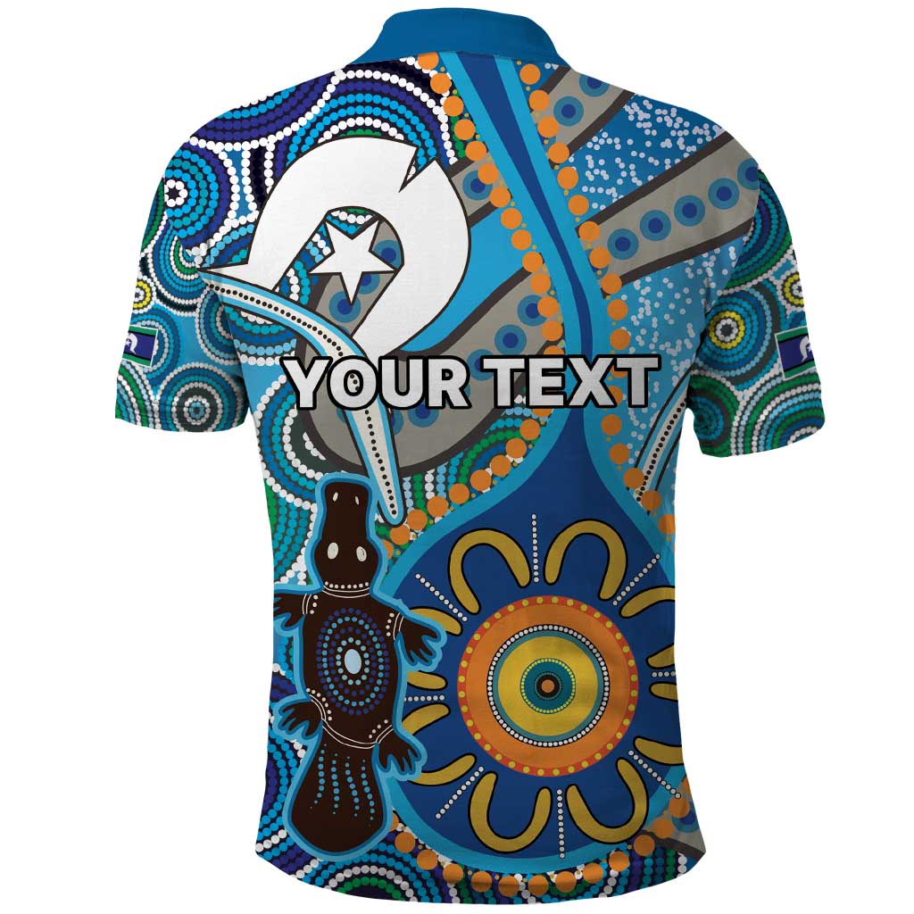 Personalised Aboriginal Platypus Polo Shirt Torres Strait Islander Dhari Indigenous Dot Art