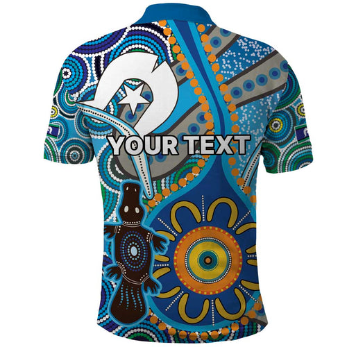 Personalised Aboriginal Platypus Polo Shirt Torres Strait Islander Dhari Indigenous Dot Art