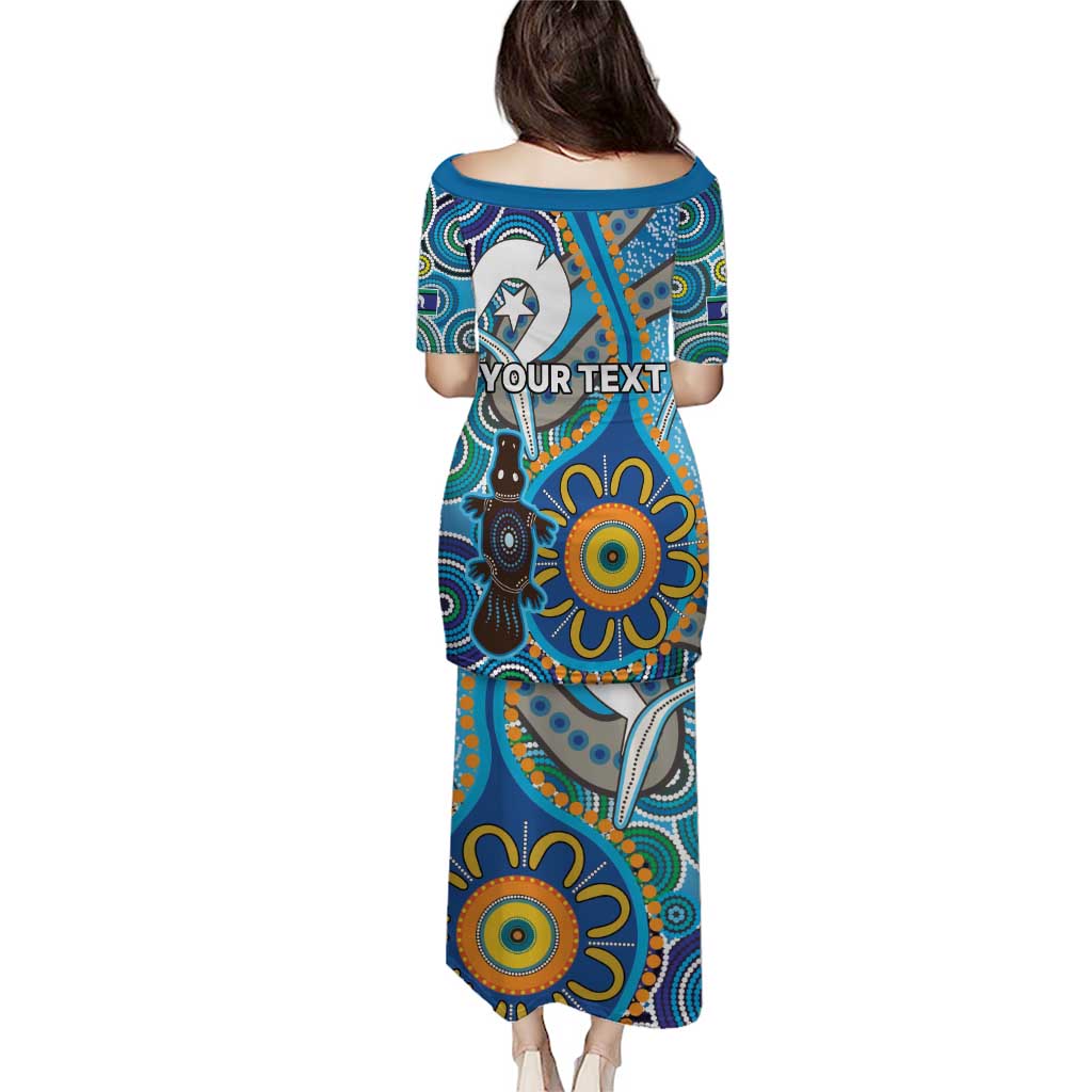 Personalised Aboriginal Platypus Puletasi Torres Strait Islander Dhari Indigenous Dot Art