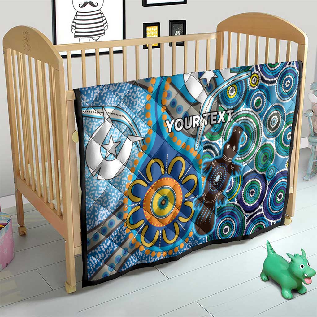 Personalised Aboriginal Platypus Quilt Torres Strait Islander Dhari Indigenous Dot Art