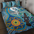 Personalised Aboriginal Platypus Quilt Bed Set Torres Strait Islander Dhari Indigenous Dot Art