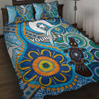 Personalised Aboriginal Platypus Quilt Bed Set Torres Strait Islander Dhari Indigenous Dot Art