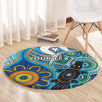 Personalised Aboriginal Platypus Round Carpet Torres Strait Islander Dhari Indigenous Dot Art