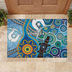 Personalised Aboriginal Platypus Rubber Doormat Torres Strait Islander Dhari Indigenous Dot Art