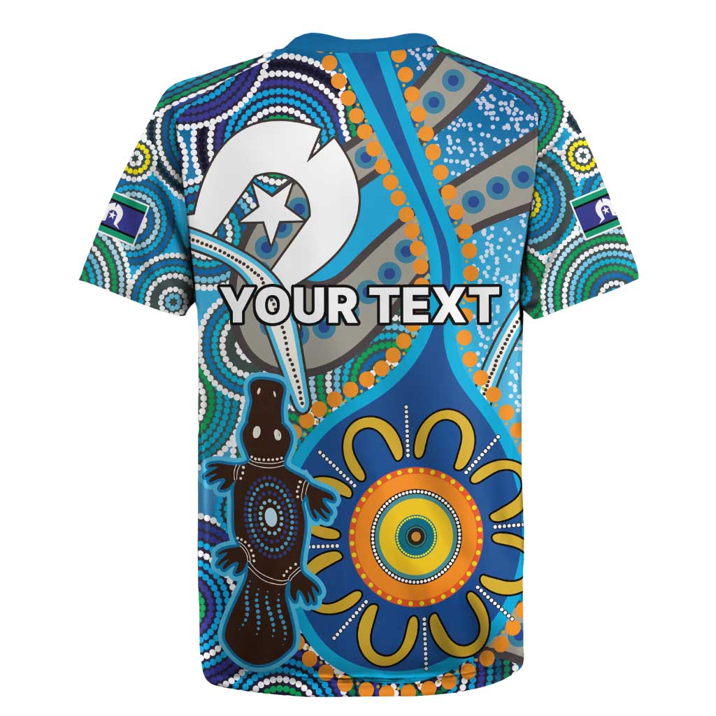 Personalised Aboriginal Platypus Rugby Jersey Torres Strait Islander Dhari Indigenous Dot Art