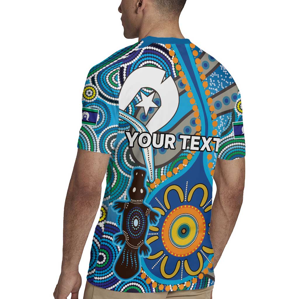Personalised Aboriginal Platypus Rugby Jersey Torres Strait Islander Dhari Indigenous Dot Art