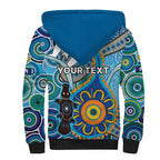 Personalised Aboriginal Platypus Sherpa Hoodie Torres Strait Islander Dhari Indigenous Dot Art