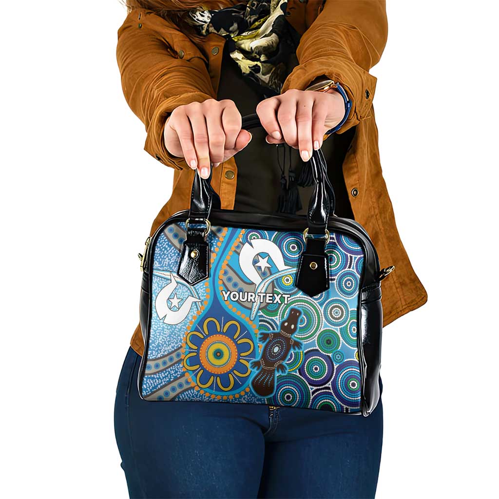 Personalised Aboriginal Platypus Shoulder Handbag Torres Strait Islander Dhari Indigenous Dot Art