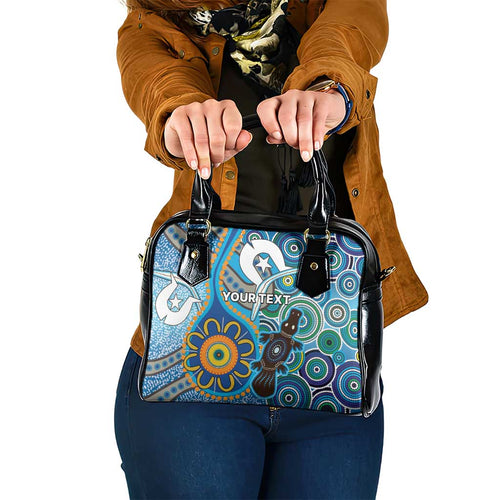 Personalised Aboriginal Platypus Shoulder Handbag Torres Strait Islander Dhari Indigenous Dot Art