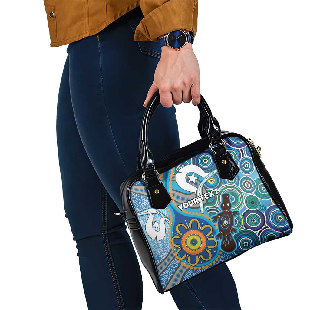 Personalised Aboriginal Platypus Shoulder Handbag Torres Strait Islander Dhari Indigenous Dot Art