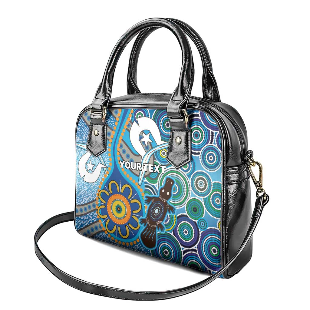 Personalised Aboriginal Platypus Shoulder Handbag Torres Strait Islander Dhari Indigenous Dot Art