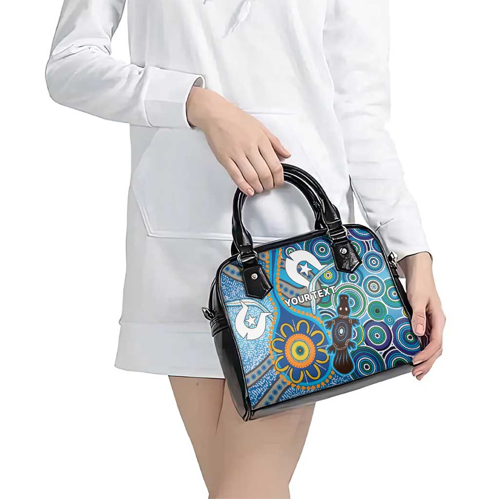 Personalised Aboriginal Platypus Shoulder Handbag Torres Strait Islander Dhari Indigenous Dot Art