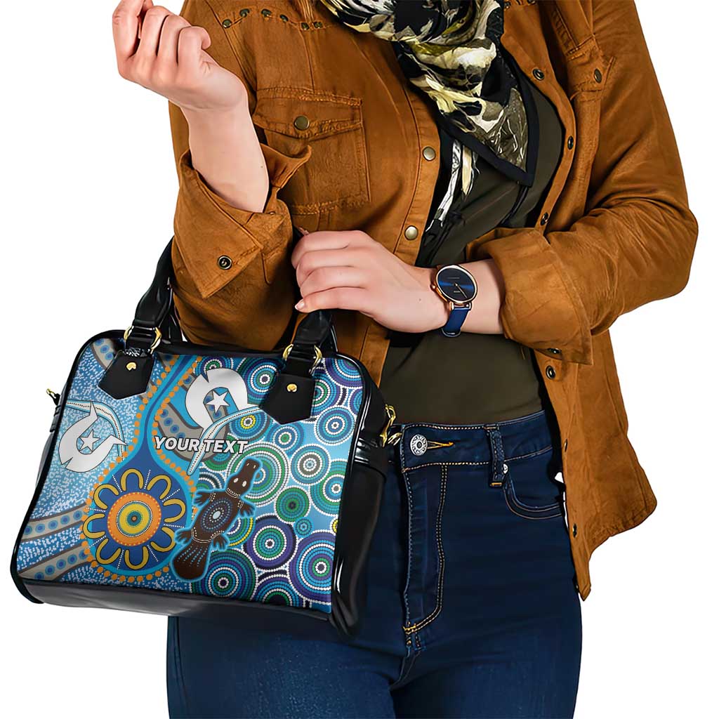 Personalised Aboriginal Platypus Shoulder Handbag Torres Strait Islander Dhari Indigenous Dot Art