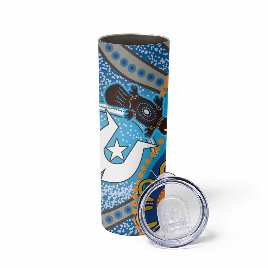 Personalised Aboriginal Platypus Skinny Tumbler Torres Strait Islander Dhari Indigenous Dot Art