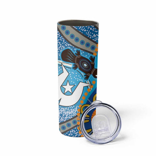 Personalised Aboriginal Platypus Skinny Tumbler Torres Strait Islander Dhari Indigenous Dot Art