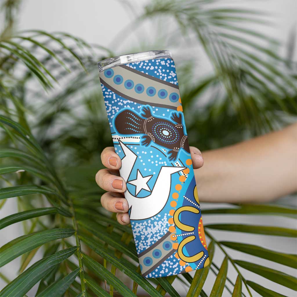 Personalised Aboriginal Platypus Skinny Tumbler Torres Strait Islander Dhari Indigenous Dot Art