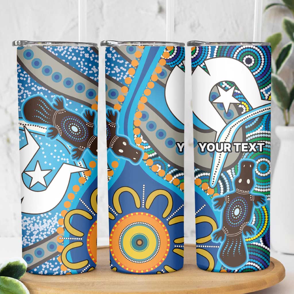 Personalised Aboriginal Platypus Skinny Tumbler Torres Strait Islander Dhari Indigenous Dot Art