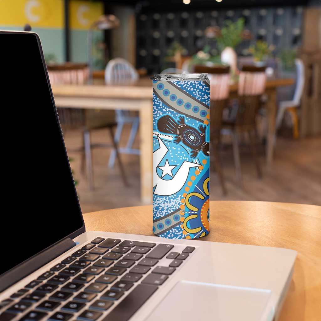 Personalised Aboriginal Platypus Skinny Tumbler Torres Strait Islander Dhari Indigenous Dot Art