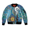 Personalised Aboriginal Platypus Sleeve Zip Bomber Jacket Torres Strait Islander Dhari Indigenous Dot Art