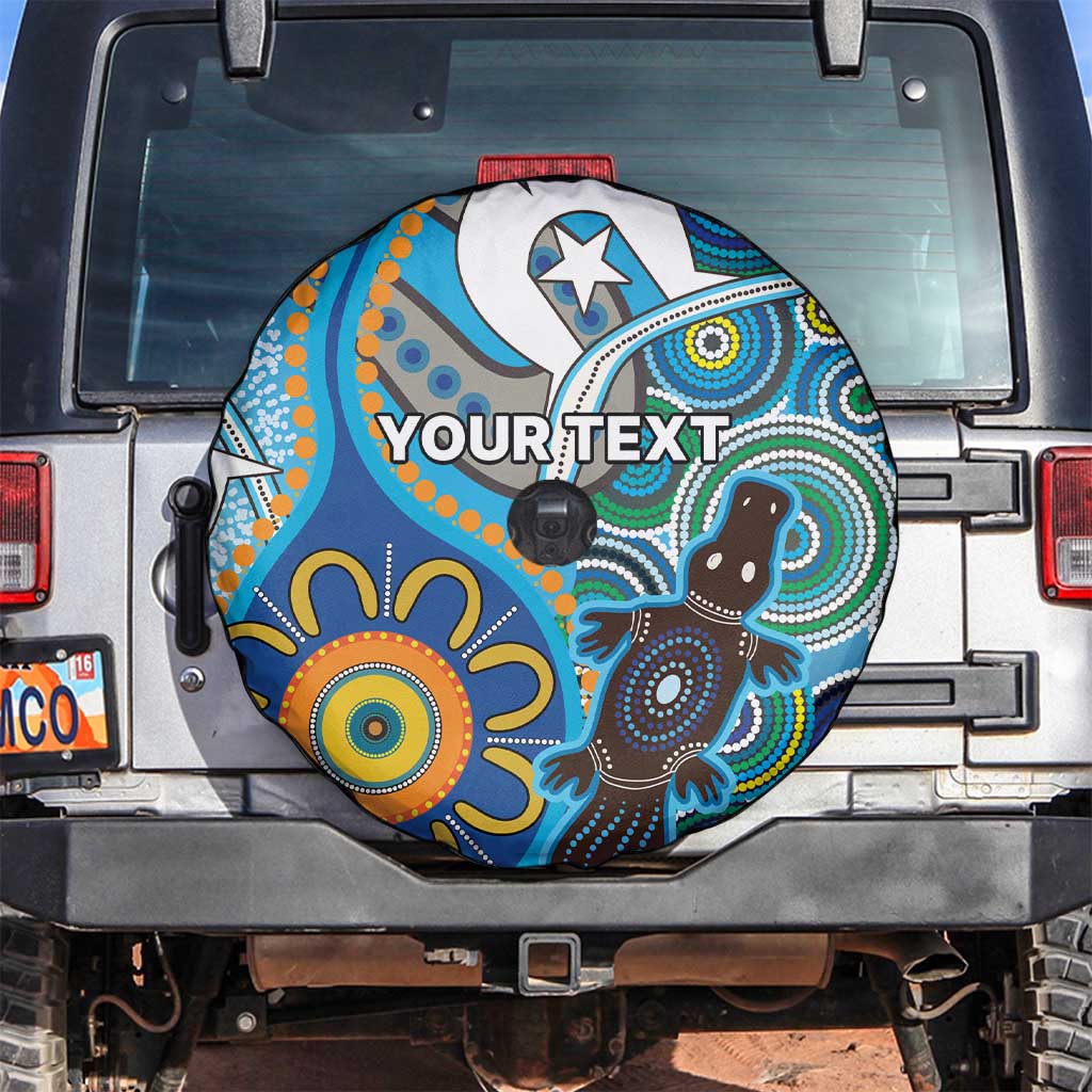 Personalised Aboriginal Platypus Spare Tire Cover Torres Strait Islander Dhari Indigenous Dot Art