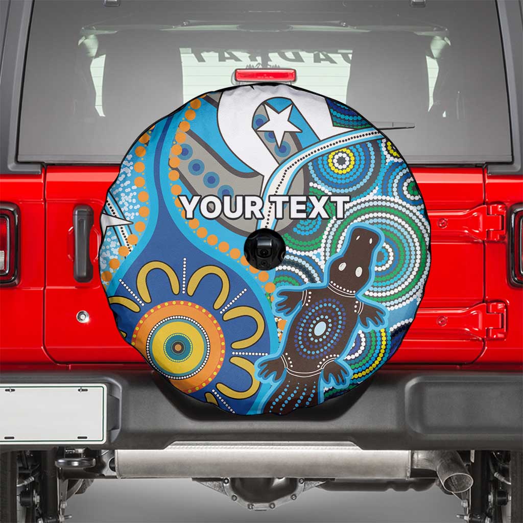 Personalised Aboriginal Platypus Spare Tire Cover Torres Strait Islander Dhari Indigenous Dot Art