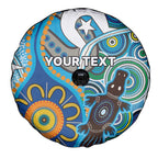 Personalised Aboriginal Platypus Spare Tire Cover Torres Strait Islander Dhari Indigenous Dot Art