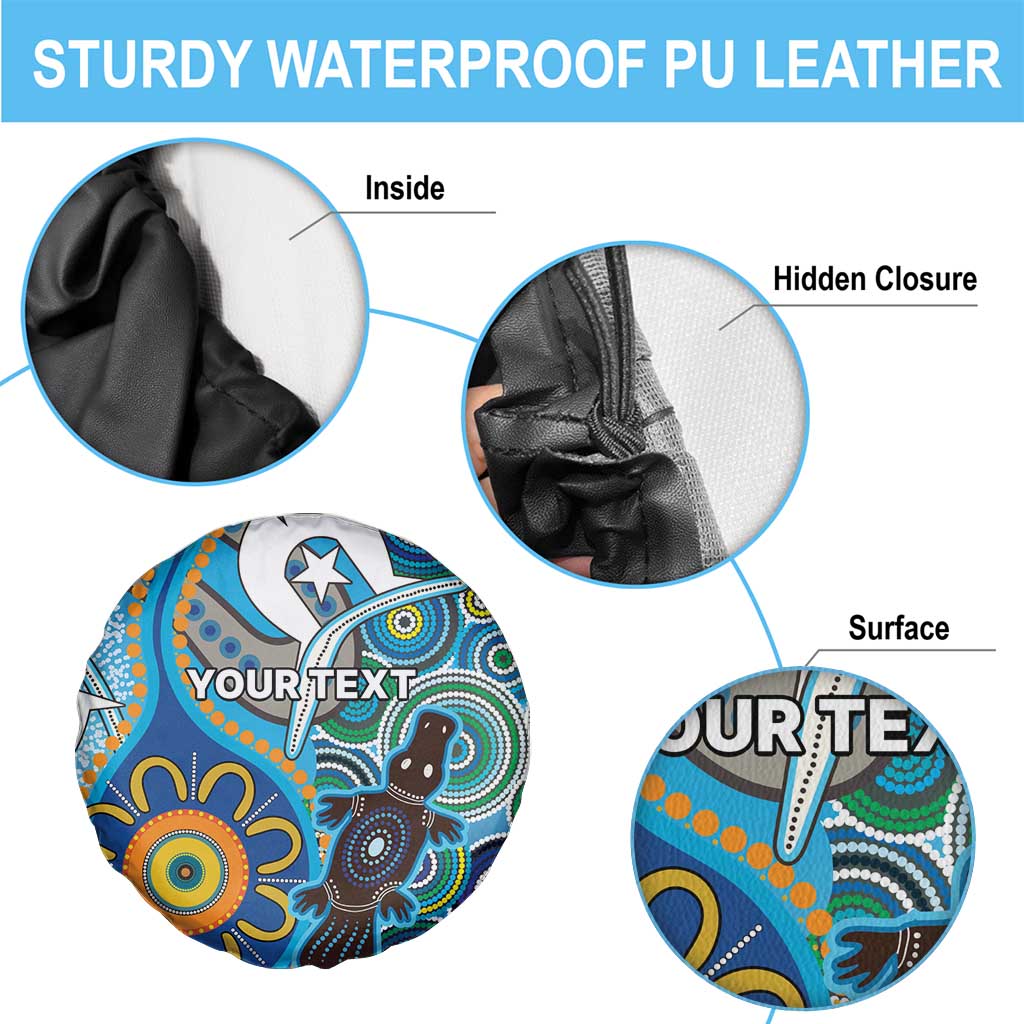 Personalised Aboriginal Platypus Spare Tire Cover Torres Strait Islander Dhari Indigenous Dot Art
