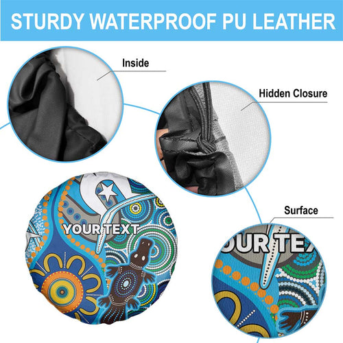 Personalised Aboriginal Platypus Spare Tire Cover Torres Strait Islander Dhari Indigenous Dot Art