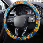 Aboriginal Platypus Steering Wheel Cover Torres Strait Islander Dhari Indigenous Dot Art