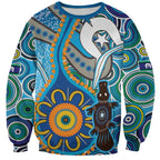 Personalised Aboriginal Platypus Sweatshirt Torres Strait Islander Dhari Indigenous Dot Art