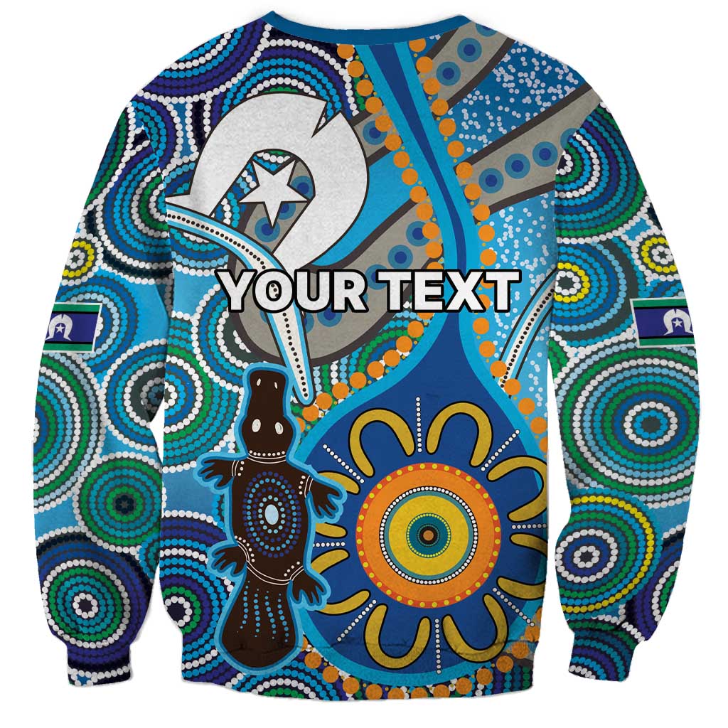 Personalised Aboriginal Platypus Sweatshirt Torres Strait Islander Dhari Indigenous Dot Art