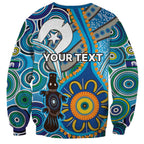 Personalised Aboriginal Platypus Sweatshirt Torres Strait Islander Dhari Indigenous Dot Art