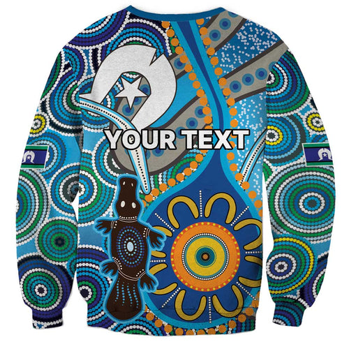 Personalised Aboriginal Platypus Sweatshirt Torres Strait Islander Dhari Indigenous Dot Art